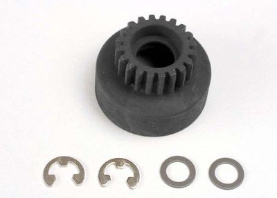 Traxxas Clutch bell (20-tooth)/5x8x0.5mm fiber washer (2)/ 5mm e-clip (requires 5x11x4mm ball bearings part 4611)