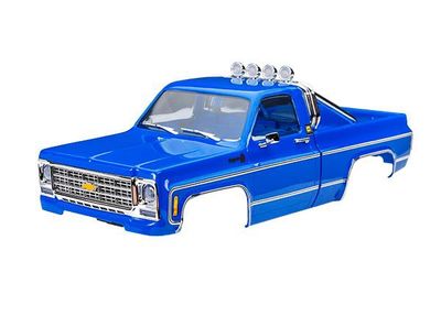 Traxxas Body, Chevrolet K10 Truck (1979), complete, blue (includes grille, side mirrors, door handles, roll bar, windshield wipers, &amp; clipless mounting) (requires #9835 front &amp; rear bumpers)