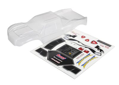 Traxxas Body, Bigfoot 4X4, Officially Licensed replica (clear, requires painting)/ window masks/ decal sheet