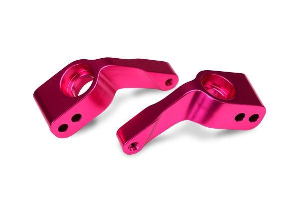 Traxxas Stub axle carriers, RustlerÔøΩ/StampedeÔøΩ/Bandit (2), 6061-T6 aluminum (pink-anodized)/ 5x11mm ball bearings (4)