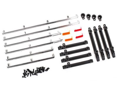 Traxxas Side trim, left &amp; right (chrome)/ retainers/ LED lens/ 2.6x8 BCS (24) (fits #8010 series bodies)