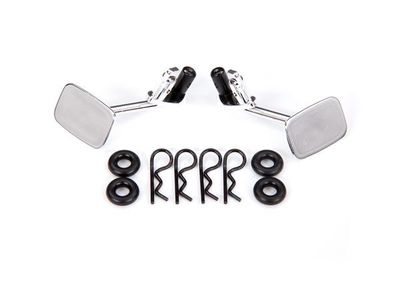 Traxxas Mirrors, side, chrome (left &amp; right)/ o-rings (4)/ body clips (4) (fits #9112 body)