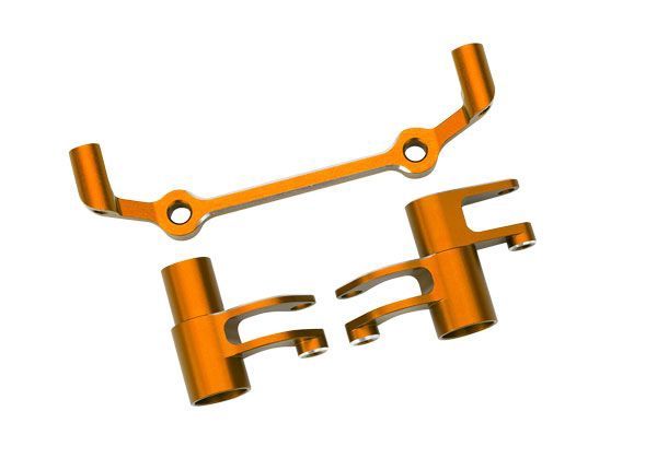 Traxxas Steering bellcranks, drag link (orange-anodized 6061-T6 aluminum)/ 5x8x2.5mm ball bearings (2)/ 6x10x3mm ball bearings (2)/ 3x11mm SS (with threadlock) (2)/ 3x18mm BCS (with threadlock) (2)/ 3