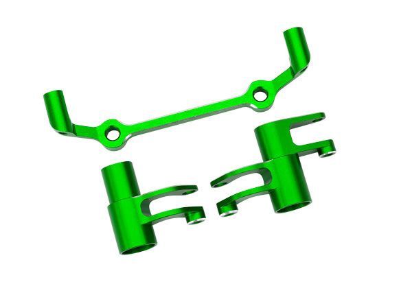 Traxxas Steering bellcranks, drag link (green-anodized 6061-T6 aluminum)/ 5x8x2.5mm ball bearings (2)/ 6x10x3mm ball bearings (2)/ 3x11mm SS (with threadlock) (2)/ 3x18mm BCS (with threadlock) (2)/ 3x