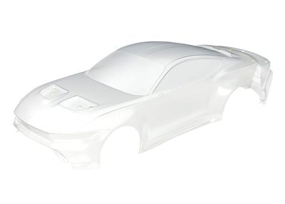 Traxxas Body, Ford Mustang (clear, trimmed, requires painting)/ decal sheet (includes side mirrors, spoiler, grilles, vents, hardware, &amp; clipless mounting)
