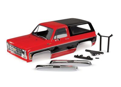 Traxxas Body, Chevrolet Blazer (1979), complete (red) (includes grille, side mirrors, door handles, windshield wipers, front &amp; rear bumper, decals, clipless mounting) (requires #8072X inner fenders)