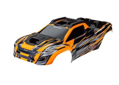 Traxxas Body, XRTÔøΩ, orange (painted, decals applied) (assembled with front &amp; rear body supports for clipless mounting, roof &amp; hood skid pads)