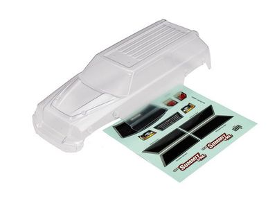 Traxxas Body, 1/16 Summit (clear, requires painting)/ grille, lights decal sheet