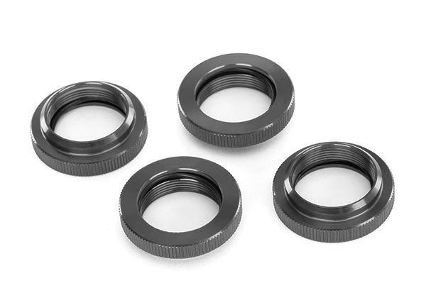 Traxxas Spring retainer (adjuster), gray-anodized aluminum, GTX shocks (4) (assembled with o-ring)