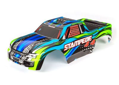 Traxxas Body, Stampede 4X4, blue (painted, decals applied)