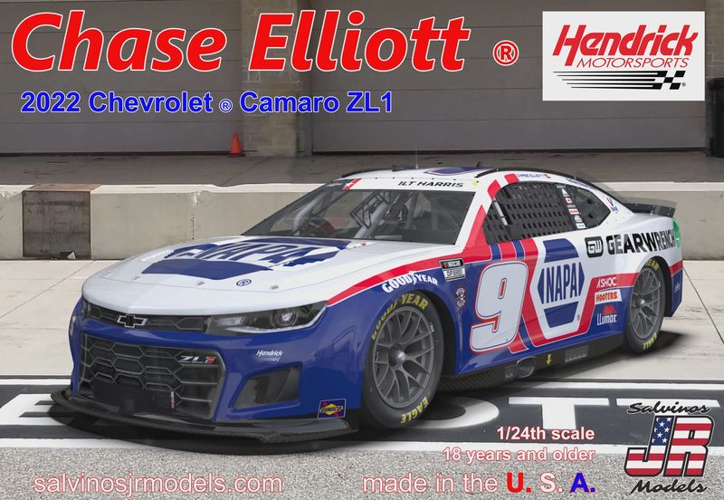 SJRHMC2022CEC, Hendrick Motorsports Chase Elliott 2022 NEXT GEN Patriotic Chevrolet Camaro