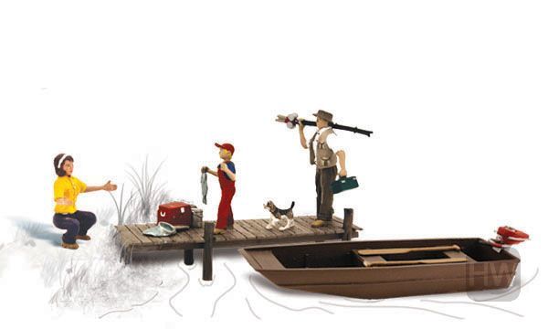 WOOA2756, Woodland Scenics - O Scale Figures Family Fishing