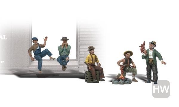 WOOA2734, Woodland Scenics - Hobo Figures O Scale