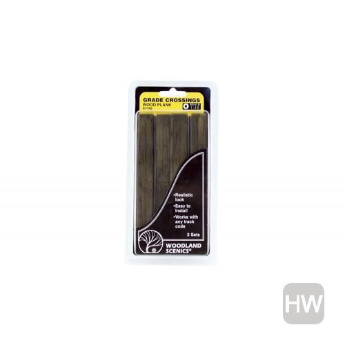 WOOC1145, Woodland Scenics - Grade Crossings Wood Plank O Scale