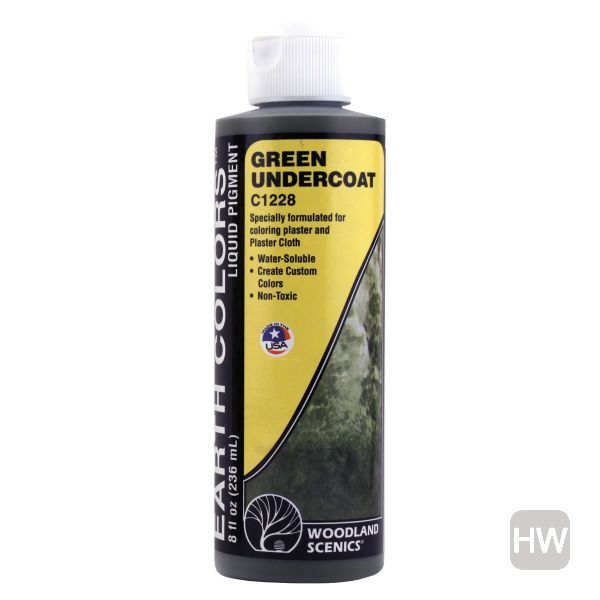 WOOC1228, Woodland Scenics - Earth Color Green Undercoat 236ml