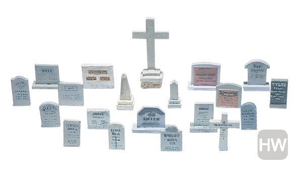 WOOD201, Woodland Scenics - Tombstones 20pcs