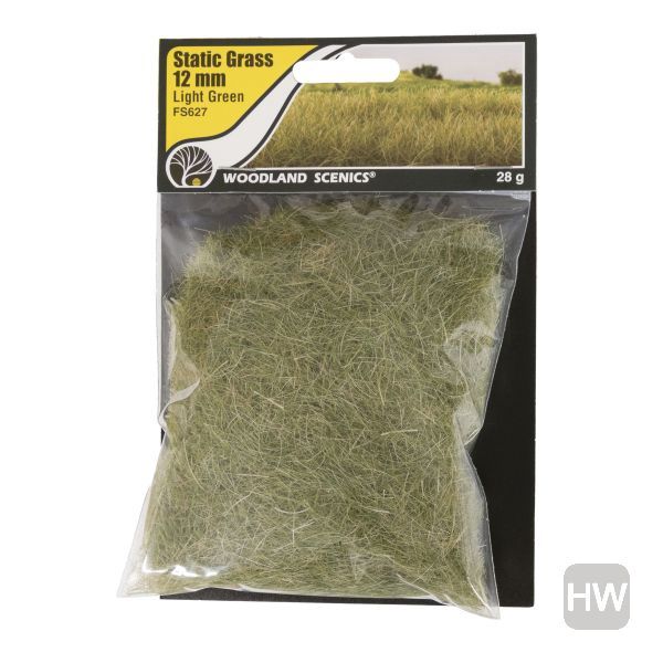 WOOFS627, Woodland Scenics - Static Grass Lt Green 12mm