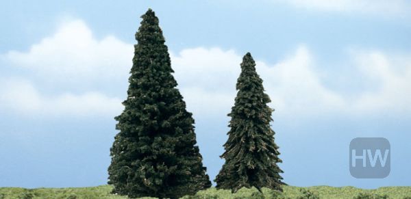 WOOTR1626, Woodland Scenics - Evergreen Trees 2pc