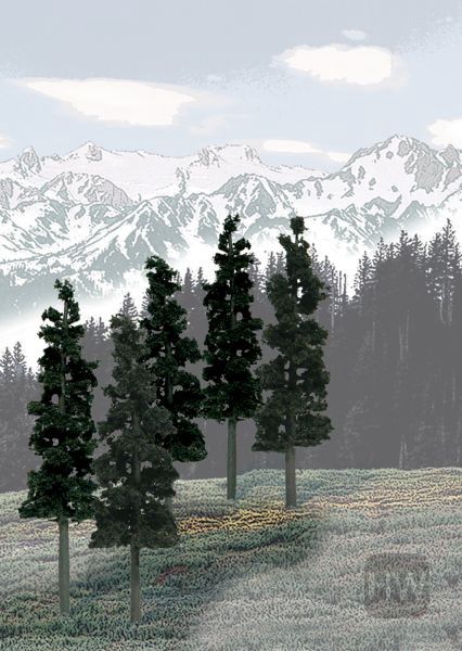 WOOTR1582, Woodland Scenics - Conifer Colors Pine Trees 6-7in
