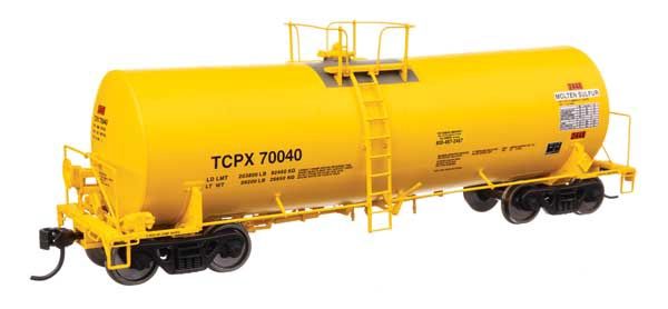 920-100066, WalthersProto - 40&#39; Trinity 14,000-Gallon Molten Sulfur Tank Car - Ready to Run - HO scale