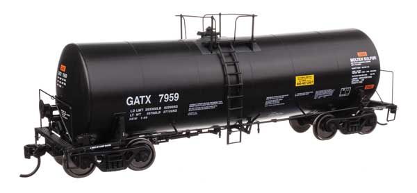 920-100060, WalthersProto - 40&#39; Trinity 14,000-Gallon Molten Sulfur Tank Car - Ready to Run - HO scale