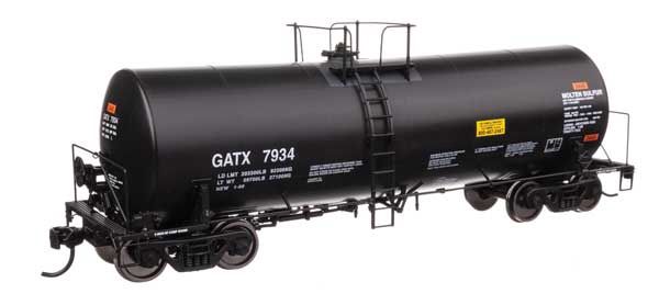 920-100058, WalthersProto - 40&#39; Trinity 14,000-Gallon Molten Sulfur Tank Car - Ready to Run - HO scale