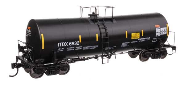 920-100062, WalthersProto - 40&#39; Trinity 14,000-Gallon Molten Sulfur Tank Car - Ready to Run - HO scale