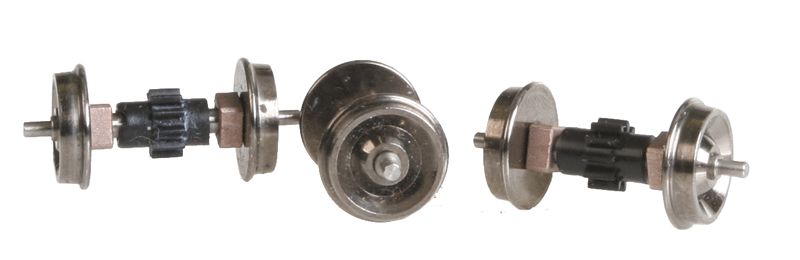 920-584494, WalthersProto - Replacement Geared Driver Assembly (Diesel Wheelset) pkg(3) - HO scale