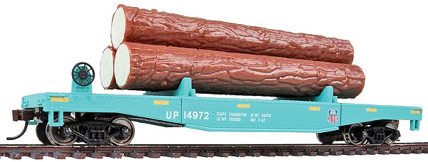 931-1773, WalthersTrainline - Log Dump Car with 3 Logs - Ready to Run - HO scale