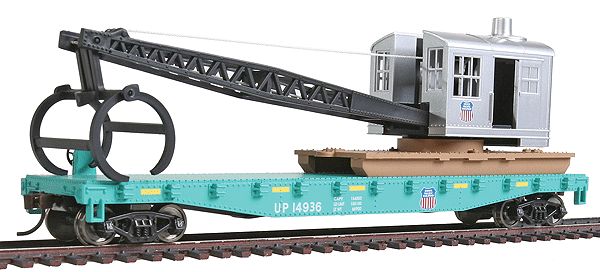 931-1783, WalthersTrainline - Flatcar with Logging Crane - Ready to Run - HO scale