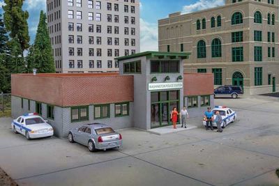 933-4201, Walthers Cornerstone - Modern Police Station - HO scale