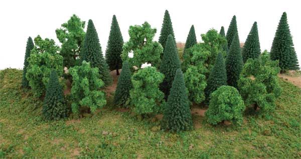 949-1179, Walthers SceneMaster - Mixed Trees with Flat Bases pkg(25) - A scale