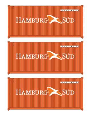 949-18052, Walthers SceneMaster - 20' Fully Corrugated Container - 3-Pack - HO scale