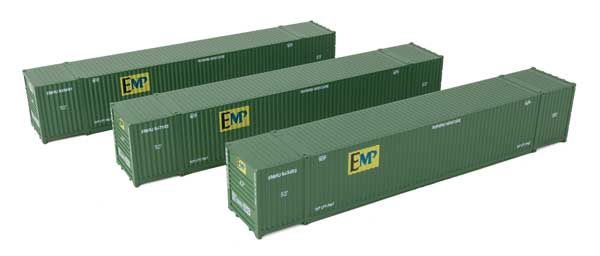 949-18502, Walthers SceneMaster - 53' Singamas Corrugated Side Container - 3-Pack - HO scale