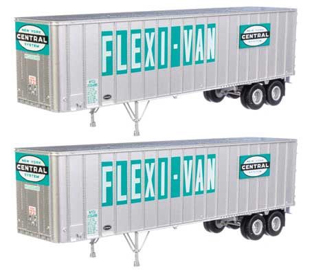 949-2607, Walthers SceneMaster - Flexi-Van 40' Trailer 2-Pack - Assembled - HO scale