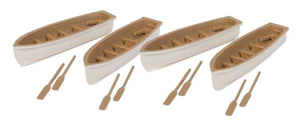 949-4163, Walthers SceneMaster - Row Boat 4-Pack - Assembled - HO scale