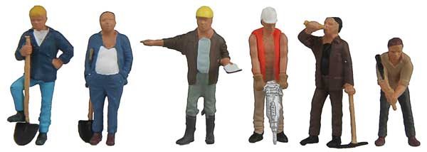 949-6022, Walthers SceneMaster - Construction Workers pkg(6) - Set #1 - HO scale