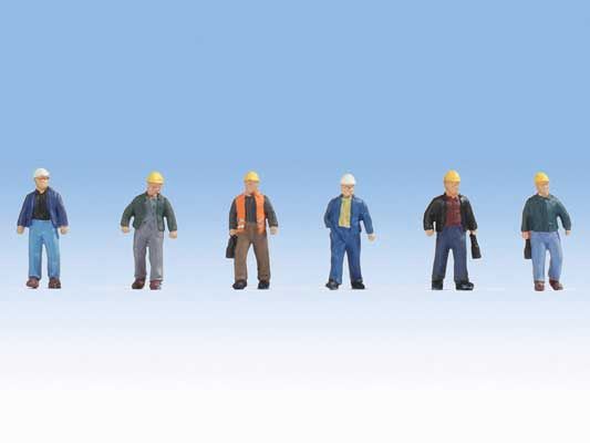 949-6047, Walthers SceneMaster - Construction Workers pkg(6) - Set #2 - HO scale