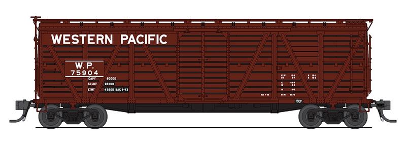 BLI-5894, Broadway Limited Imports HO scale Stock Car with Cattle Sounds, Western Pacific #75904