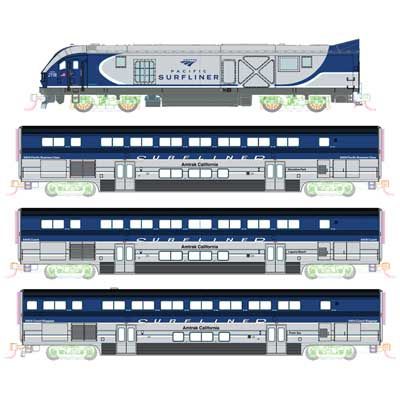 KAT1069001S, Kato USA - Pacific Surfliner Base Train-Only Set - Sound and DCC - N scale