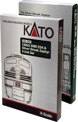 KAT106090LS, Kato USA - Silver Streak Zephyr Train-Only Set, Installed Interior Lighting - N scale