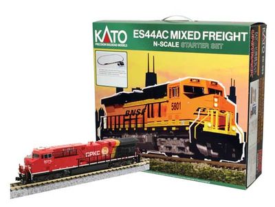 KAT1060027, Kato USA - GE ES44AC GEVO Mixed Freight Starter Set - Standard DC - N scale