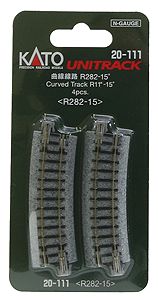 KAT20111, Kato USA - Curved Roadbed Track Section - Unitrack - N scale