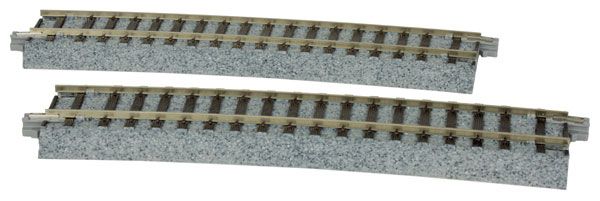 KAT2290, Kato USA - Curved Track - 2 Pieces - HO scale