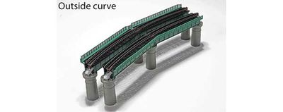 KAT20824, Kato USA - Single-Track Curved Deck-Girder Bridge 4-Pack, Code 80 Track - Unitrack - N scale