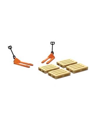 KAT85211027, Kato USA - 2 Pallet Jacks &amp; 4 Pallets - N scale