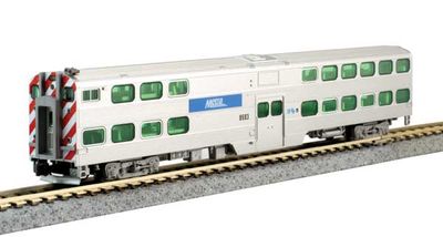 KAT1560963DCC, Kato USA - Nippon-Sharyo Gallery Bi-Level Commuter Cab Coach, DCC Lighting - Ready to R - N scale