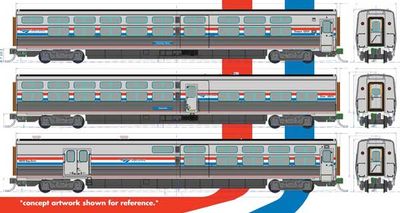 KAT1068004, Kato USA - Viewliner II Set - 2 Sleepers, Diner, Baggage-Dorm - Ready to Run - N scale