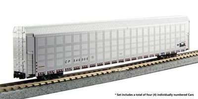 KAT1065510, Kato USA - Aluminum Enclosed Auto Carrier 4-Pack - Ready to Run - N scale