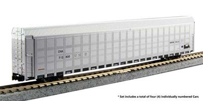 KAT1065509, Kato USA - Aluminum Enclosed Auto Carrier 4-Pack - Ready to Run - N scale